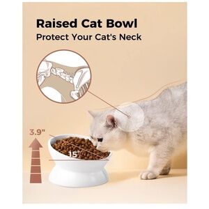 NEW IN BOX 🦋 White Elevated Cat Food Bowl | 5 oz
